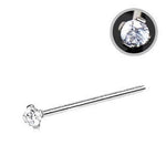 316L Stainless Steel Prong Set CZ Fishtail NoseSuccess