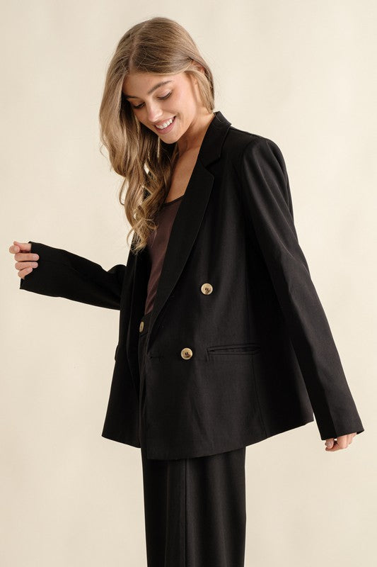 Women's Double Button Blazer Jacket