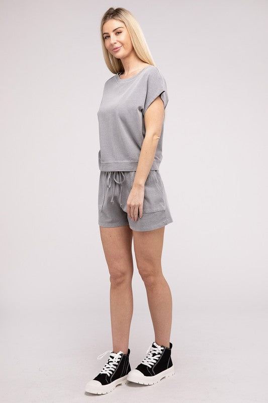 Women's Matching Top and Shorts Set