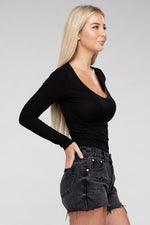 Women's Essential V-Neck Long Sleeve T-Shirt