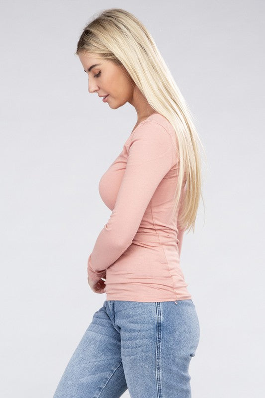 Women's Essential V-Neck Long Sleeve T-Shirt