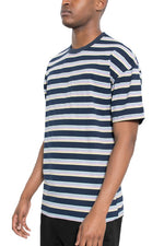 Mens Striped Round Neck Tshirt