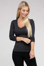 Women's Essential V-Neck Long Sleeve T-Shirt