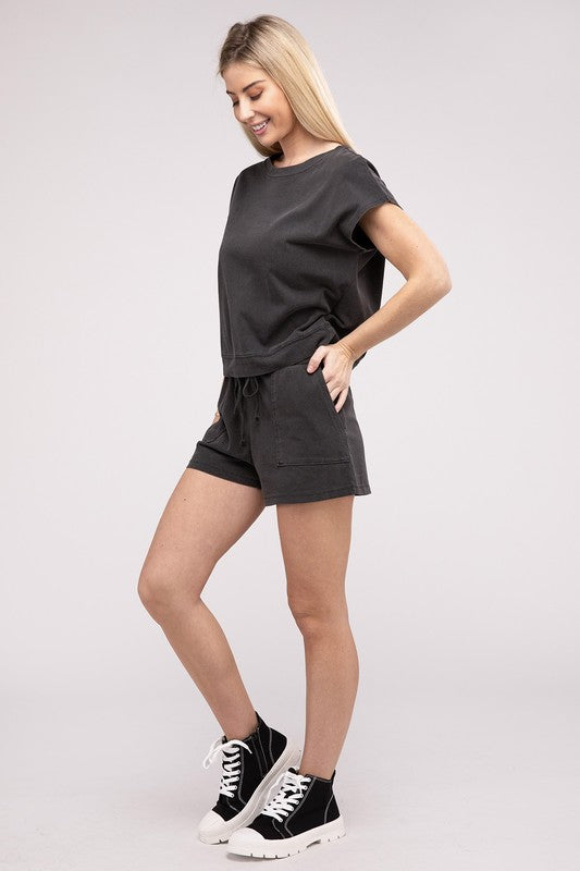 Women's Matching Top and Shorts Set