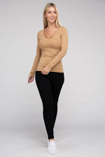 Women's Essential V-Neck Long Sleeve T-Shirt