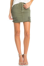 Women's Distressed Jeans Mini Skirts Vintage Denim