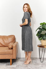 And The WhyFull Size Washed Chambray Midi Dress