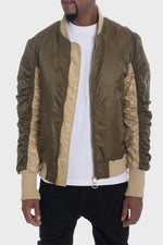 Mens Two Tone Color Block Bomber Jacket