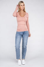 Women's Essential V-Neck Long Sleeve T-Shirt