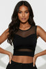 Sheer Mesh Chick Panel Crop Tank Top