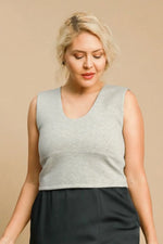 Umgee Full Size Scoop Neck Cropped Tank Plus Size