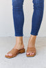 Weeboo Step Into Summer Criss Cross Wooden Clog Mule in Brown for Womens