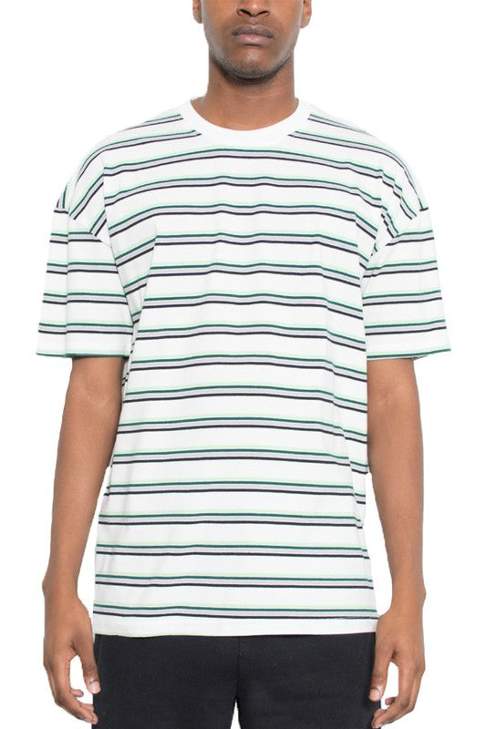 Mens Striped Round Neck Tshirt