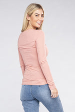 Women's Essential V-Neck Long Sleeve T-Shirt
