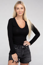 Women's Essential V-Neck Long Sleeve T-Shirt