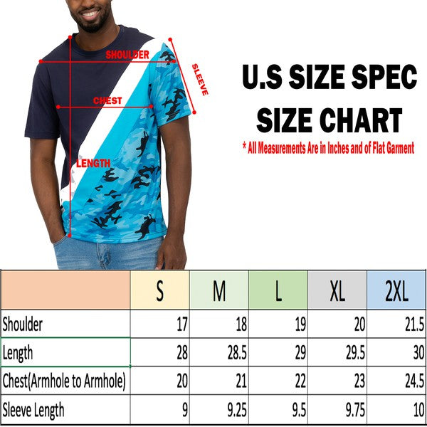 Men's Short Sleeve Camo Color Block T-Shirts