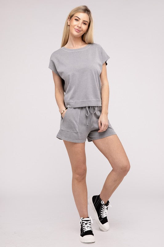 Women's Matching Top and Shorts Set
