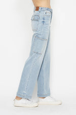 Judy Blue Women's Full Size High Waist Straight Cargo Jeans