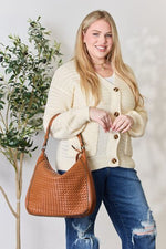 Women's SHOMICO Weaved Vegan Leather Handbag