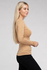 Women's Essential V-Neck Long Sleeve T-Shirt