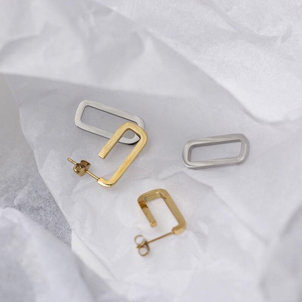 GOLD AND SILVER CHAIN EARRING