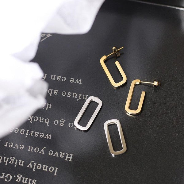 GOLD AND SILVER CHAIN EARRING