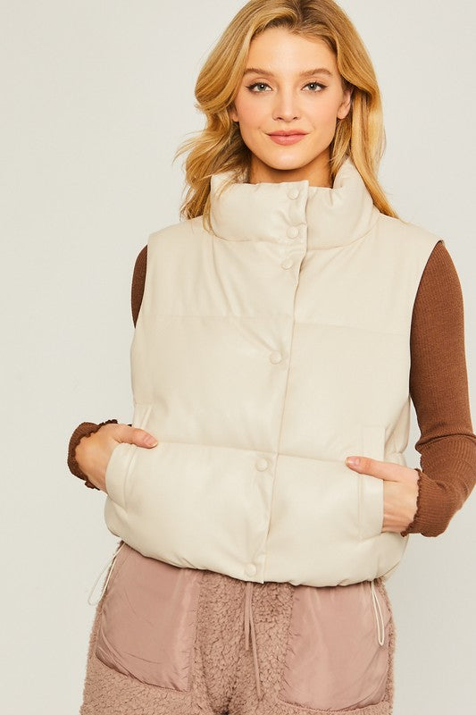 Women's PU Padded Vest