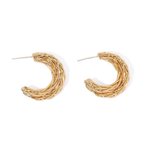 Threaded C-Shape Earrings