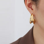 C-Shape Hoop Earrings