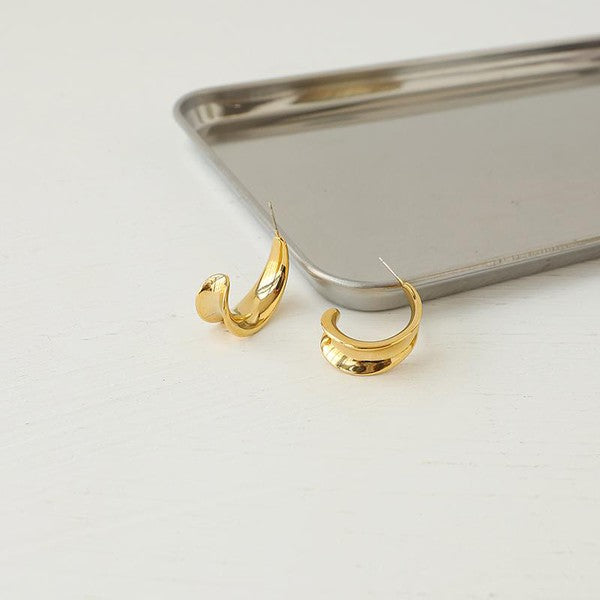 C-Shape Hoop Earrings
