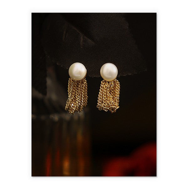 Chain tassel earrings