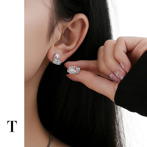Love modeling zircon earrings