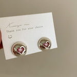Zircon metal love earrings