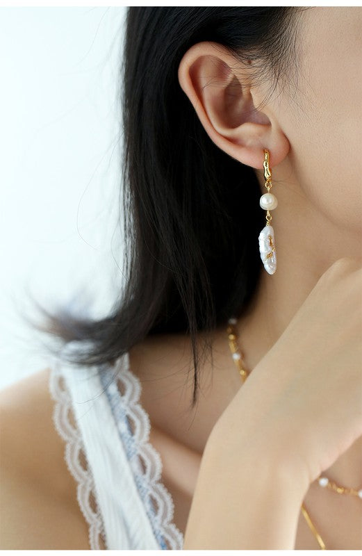 Baroque Pearl Retro Earrings