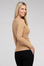 Women's Essential V-Neck Long Sleeve T-Shirt