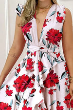 Ruffled Plunge Sleeveless Maxi Dress
