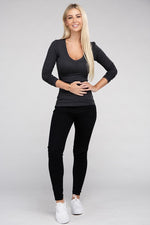 Women's Essential V-Neck Long Sleeve T-Shirt