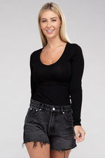 Women's Essential V-Neck Long Sleeve T-Shirt