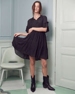 Women's Ruffled Neck Tiered Mini Dress