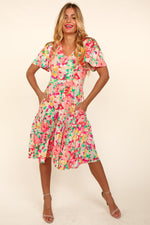 Haptics Tiered Floral Midi Dress with Pockets
