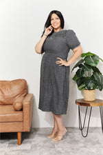 And The WhyFull Size Washed Chambray Midi Dress